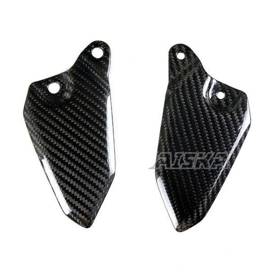 AISKA 3K Dry Carbon Fiber Motorcycle Rear Footrest Wing Protector Rearset Heel Plate Guards for Kawasaki Z900RS 2018-2024