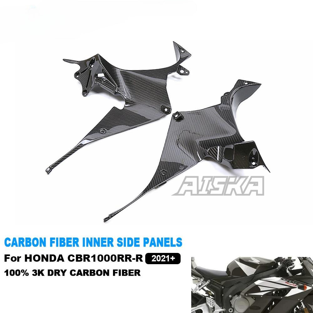 AISKA 100% 3K Full Dry Carbon Fiber Motorcycle Inner Side Panels Fairing Cover for Honda CBR1000RR-R 2021 2022 2023 2024