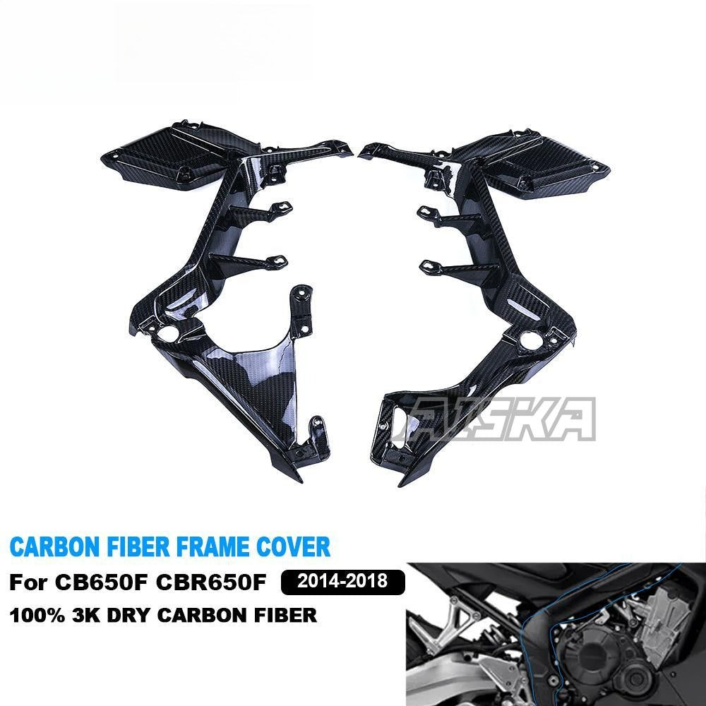 AISKA Dry Carbon Fiber Motorcycle Fairing Body Kits Side Panels Frame Cover for Honda CB650F CBR650F 2014 2015 2016 2017 2018