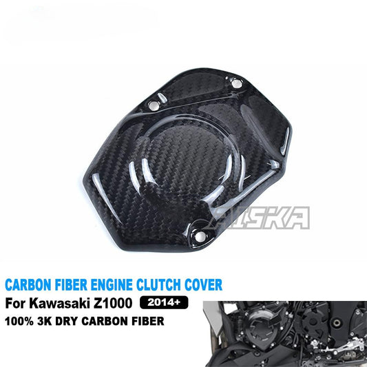 AISKA 3K Dry Carbon Fiber Motorcycle Engine Cover Guard Fairing Clutch Cover for Kawasaki Z1000 2014+