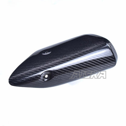 AISKA 100% Dry Carbon Fiber Motorcycle Muffler Exhaust Pipe Heat Shield Cover for Yamaha MT07 MT-07 2014-2017