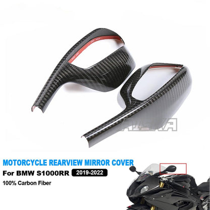 AISKA 3K Pure Carbon Fiber Rearview Mirrors Covers Motorcycle Rearview Side Mirror Cover for BMW S1000RR 2019-2022