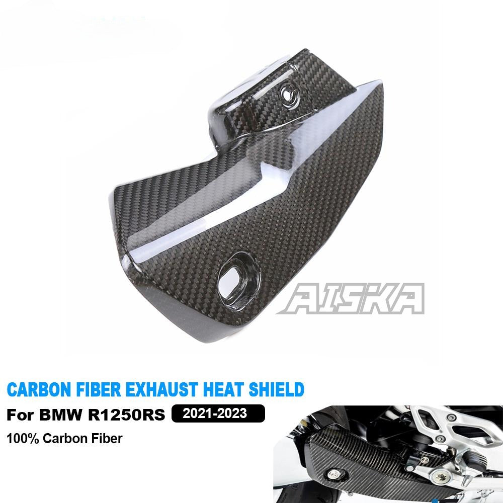 AISKA 100% Dry Carbon Fiber Motorcycle Muffler Exhaust Pipe Heat Shield Cover for BMW R1250RS R 1250 RS 2021-2023