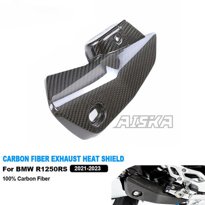 AISKA 100% Dry Carbon Fiber Motorcycle Muffler Exhaust Pipe Heat Shield Cover for BMW R1250RS R 1250 RS 2021-2023