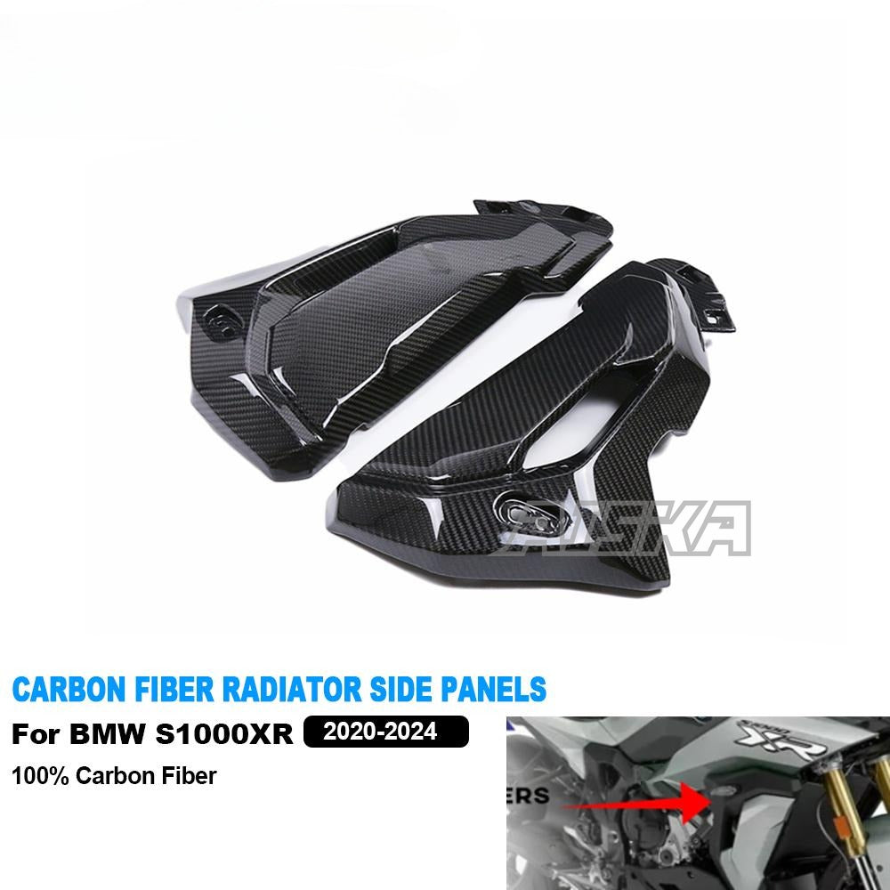 AISKA Wholesale 100% Carbon Fiber Fairing Motorcycle Radiator Side Panels Water Tank Guard for BMW S1000XR 2020-2024