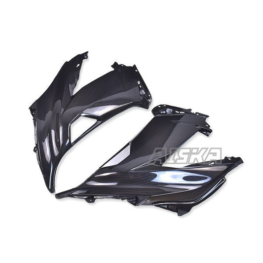 AISKA 3K Dry Carbon Fiber Front Upper Side Panel Motorcycle Fairing Compatible with Kawasaki Ninja ZX-6R 2013-2024