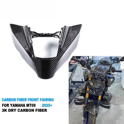 AISKA 100% 3K Dry Carbon Fiber Motorcycle Front Fairing for Yamaha MT09 FZ09 2024-2025