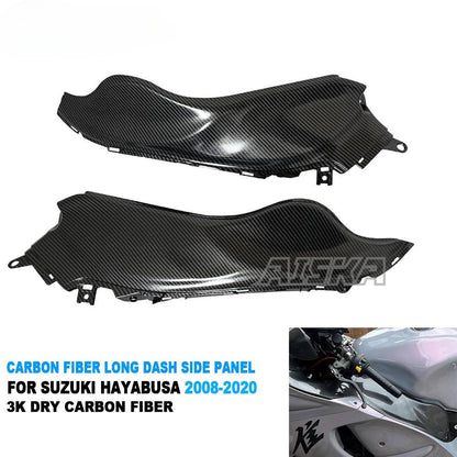 AISKA 100% 3K Carbon Fiber Motorcycle Front Long Dash Side Panel Set for Suzuki GSX1300 R Hayabusa Gen2 2008-2020