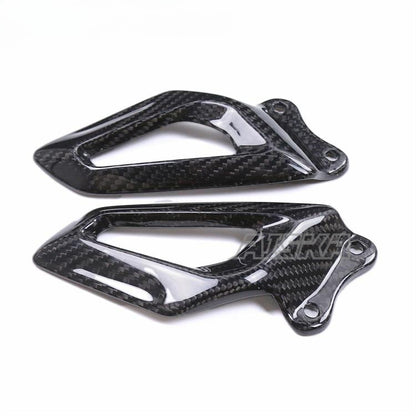 AISKA 3K 3*3 Twill Weave Gloss Motorcycle Carbon Fiber Foot Peg Cover Heel Guards for BMW S1000RR 2019-2025