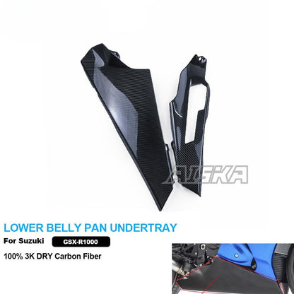 AISKA 100% 3K Dry Carbon Fiber Motorcycle  Accessories Lower Belly Pan Cover Fairing for Suzuki GSXR1000 2017+