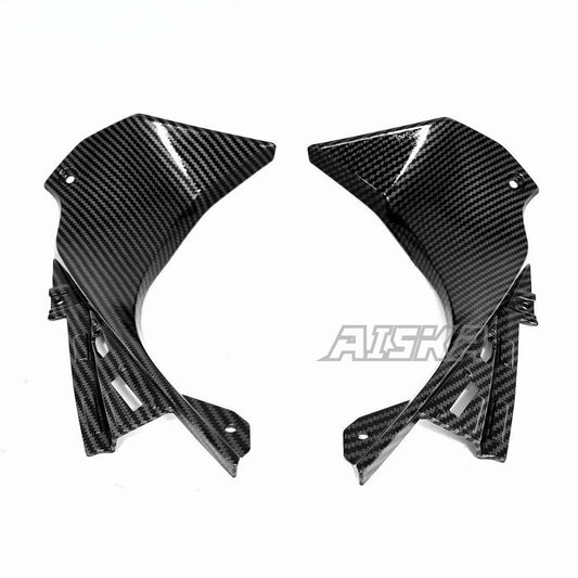 AISKA 3K Dry Carbon Fiber Motorcycle Upper Front Dash Air Cover Fairing for Kawasaki Ninja ZX-6R 2019-2024