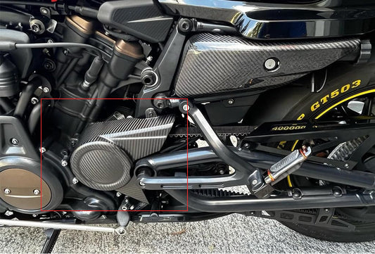 AISKA Twill Weave Glossy 100% 3K Carbon Fiber Chain Wheel Front Cover Sprocket Cover for Harley Davidson Sportster S 1250