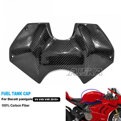 AISKA Motorcycle Parts Wholesale Carbon Fiber Fuel Tank Cap for Ducati Panigale Streetfight V4 V4S V4R 2018-2024