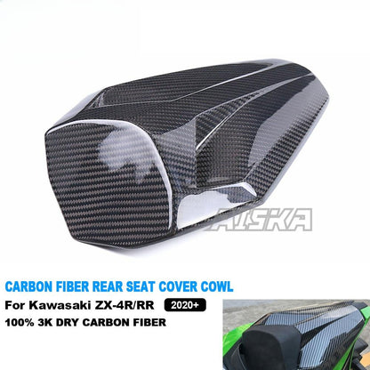 AISKA 3K Dry Carbon Fiber Motorcycle Passenger Rear Tail Seat Cowl Cover Fairing for Kawasaki Ninja ZX-4R ZX-4RR 2020+