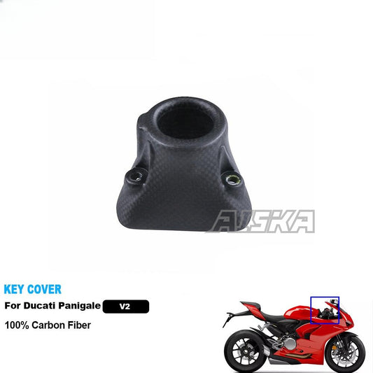 AISKA 3K 3*3 Carbon Fiber Motorcycle Accessories Spare Parts Key Cover for Ducati Panigale V2