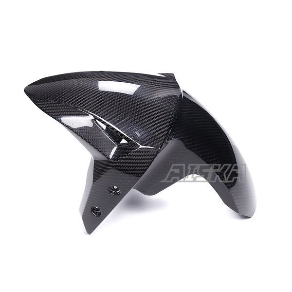 AISKA 3K Dry Carbon Fiber Motorcycle Front Fender Mudguard Tire Hugger for Kawasaki Ninja ZX-4R ZX-4RR ZX25R 2020-2024