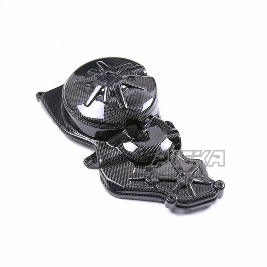 AISKA 100% 3K Pure Dry Carbon Fiber Motorcycle Fairing Body & Engine Accessories For Aprilia RSV4 Tuono V4 2021-2024 Includes Hood Sprocket Cover