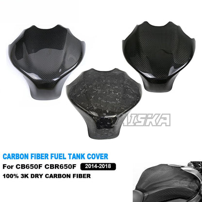 AISKA Dry Carbon Fiber Motorcycle Fuel Tank Cover Gas Tank Fairing Cover for Honda CB650F CBR650F 2014-2018 CB650R CBR650R 2019+
