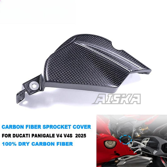 AISKA New Arrival 100% 3K Full Dry Carbon Fiber Fairings Motorcycle Sprocket Cover for Ducati Panigale V4 V4S 2025