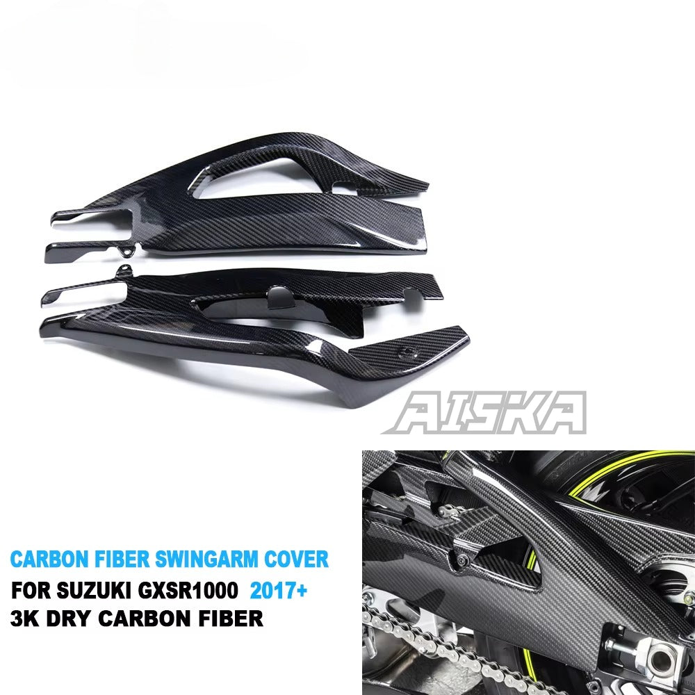 AISKA Real Prepreg Dry Carbon Fiber Swingarm Covers for Suzuki GSXR 1000 GSXR1000R GSXR1000RR 2017-2025