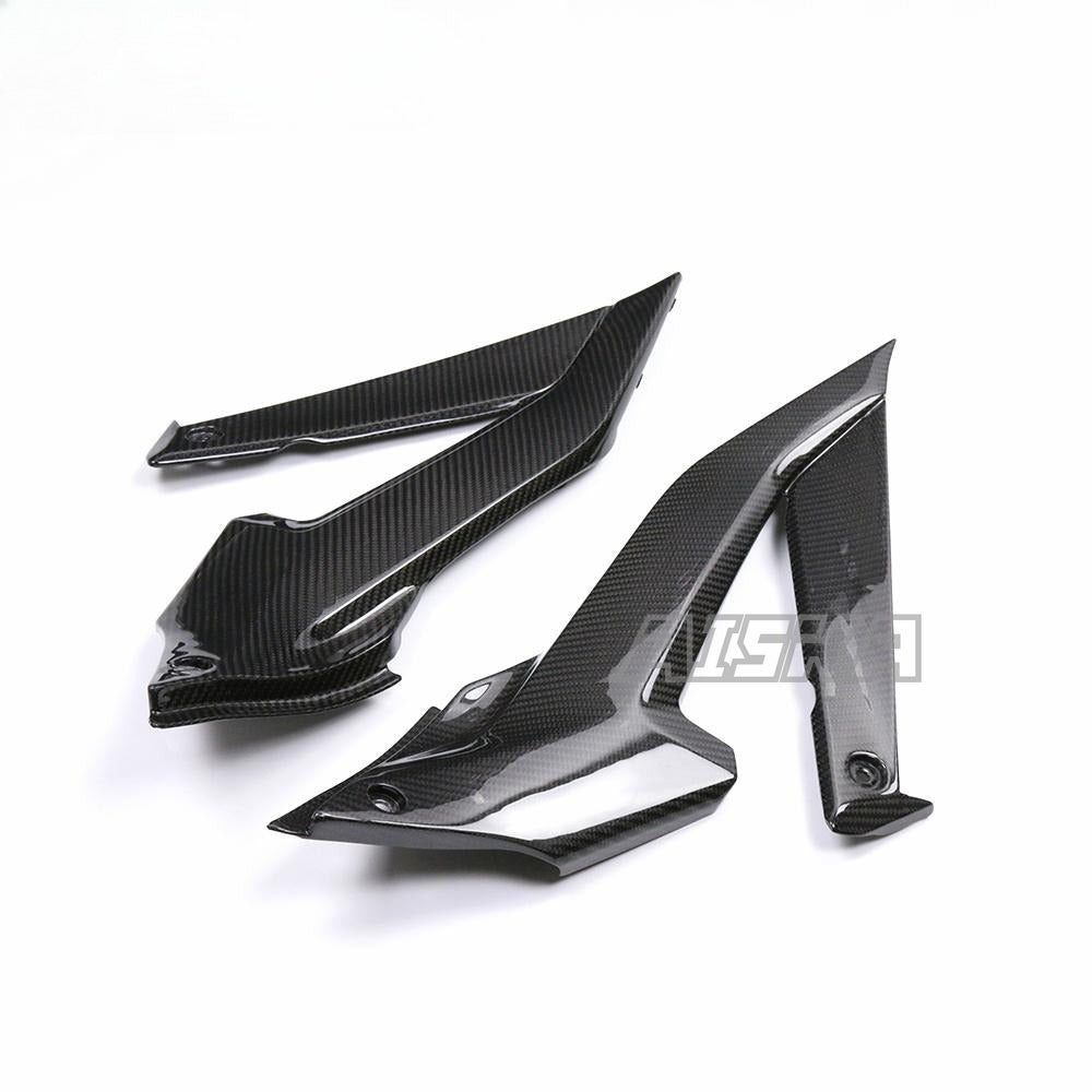AISKA 100% Full Dry Carbon Fiber Rear Seat Side Panel Full Carbon Fiber Seat Side Tank Side Fairing for Yamaha R3 2022 2023 2024