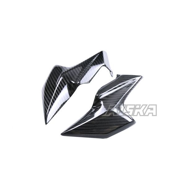 AISKA 3K Dry Carbon Fiber Motorcycle Accessories Front Side Nose Headlight Fairing Panel for Kawasaki Z900 2020-2024