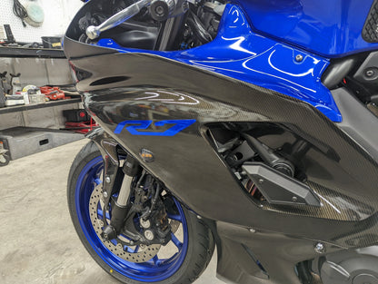AISKA Wide Selection of Motorcycle Carbon Fiber Front Upper Side Panels Fairing Cover Cowl for Yamaha R7 2022 2023 2024