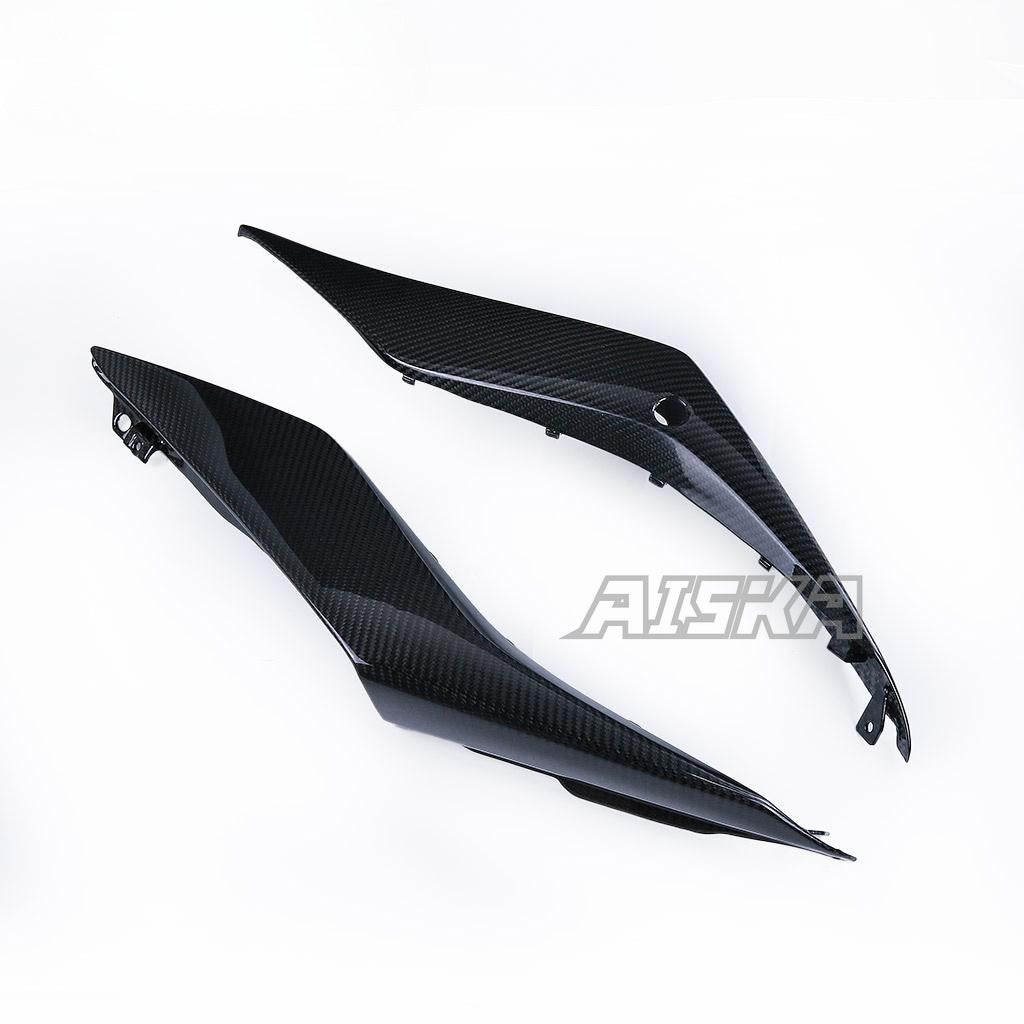 AISKA Motorcycle Carbon Side Panels Accessories Carbon Fiber Rear Upper Tail Side Cover Fairing for Yamaha R3 2022 2023 2024
