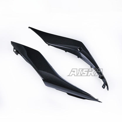 AISKA Motorcycle Carbon Side Panels Accessories Carbon Fiber Rear Upper Tail Side Cover Fairing for Yamaha R3 2022 2023 2024