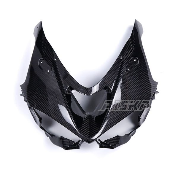 AISKA New Products Motorcycle Full Dry Carbon Fiber Front Headlight Cover Fairing for Kawasaki Ninja ZX-6R 2024