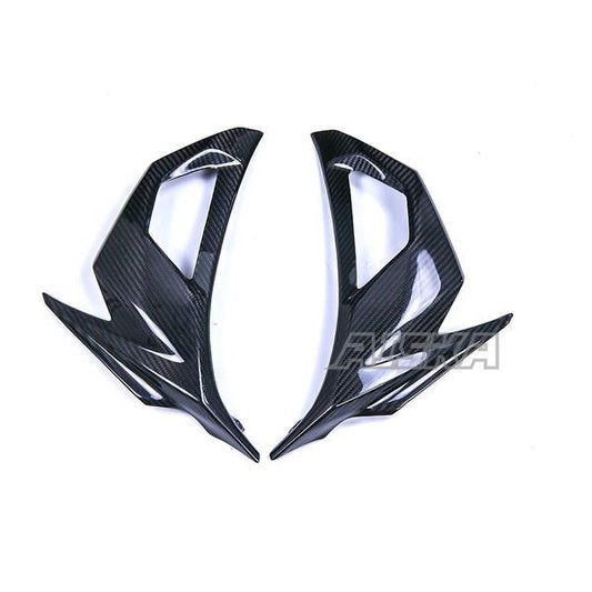 AISKA 100% 3K Dry Carbon Fiber Motorcycle Accessories Front Side Panel Fairing Blinker Cover for Kawasaki Ninja 400 2018-2024