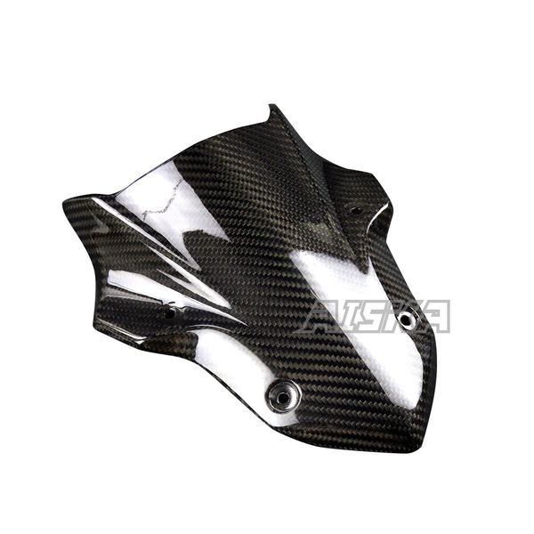 AISKA 3K Dry Carbon Fiber Motorcycle Accessories Front Wind Deflectors Windshield Windscreen for Kawasaki Z900 2017 2018 2019